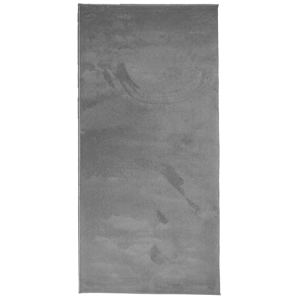 VidaXL Teppich Oviedo Niederflor 100x200 cm Anthrazit