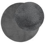 VidaXL Teppich OVIEDO Kurzflor Ø 100 cm Anthrazit