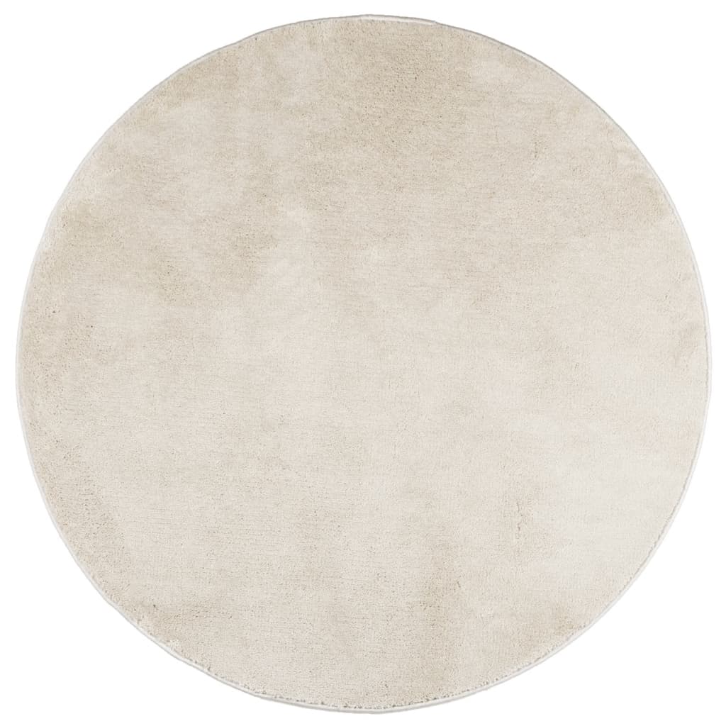 VidaXL Teppich Oviedo niedriger Flor ø 120 cm Beige
