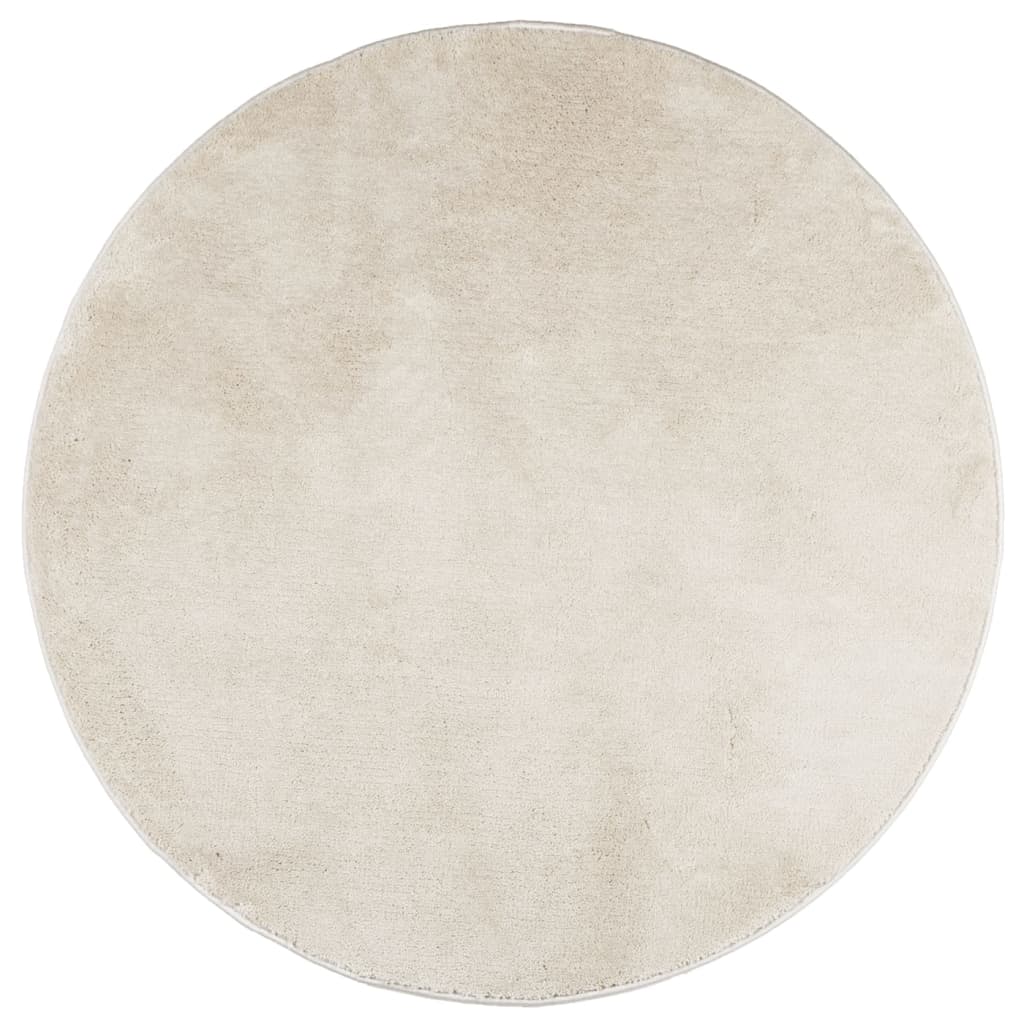 VidaXL Teppich OVIEDO niedriger Flor Ø 280 cm beige