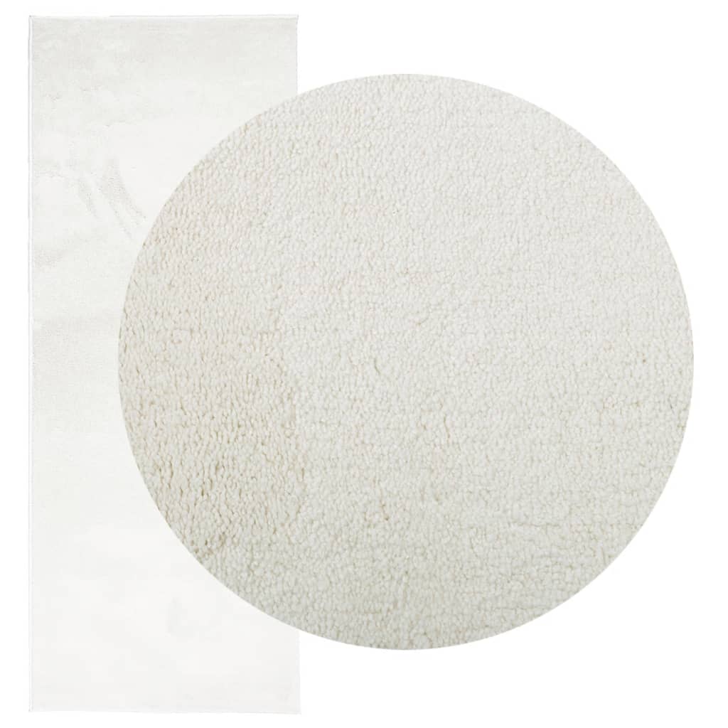 VidaXL Teppich Oviedo niedriger Flor 80x200 cm Creme