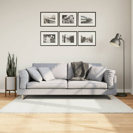 VidaXL Teppich Oviedo niedriger Flor 120x120 cm Creme