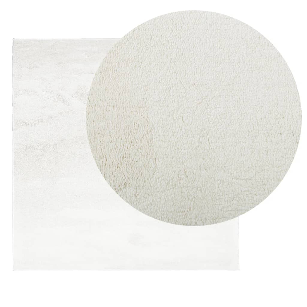 VidaXL Teppich OVIEDO niedriger Flor 240x240 cm creme