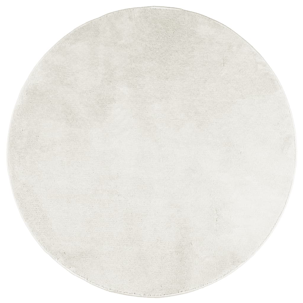 Vidaxx Teppich Oviedo Kurzflor ø 80 cm cremefarben