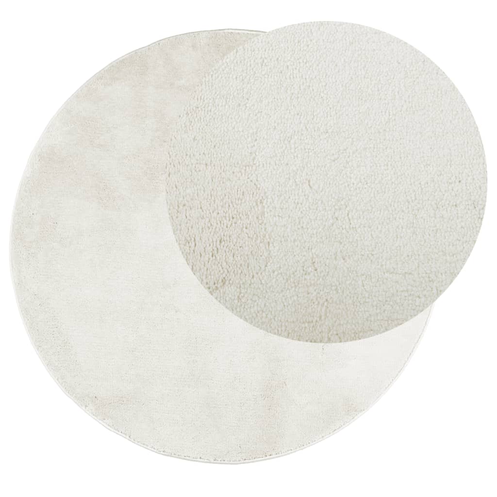 Vidaxl Teppich Oviedo Kurzflor ø 100 cm cremefarben