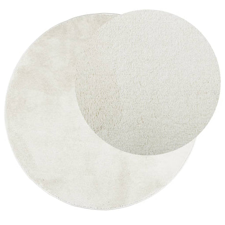 Vidaxl Teppich Oviedo Kurzflor ø 120 cm cremefarben
