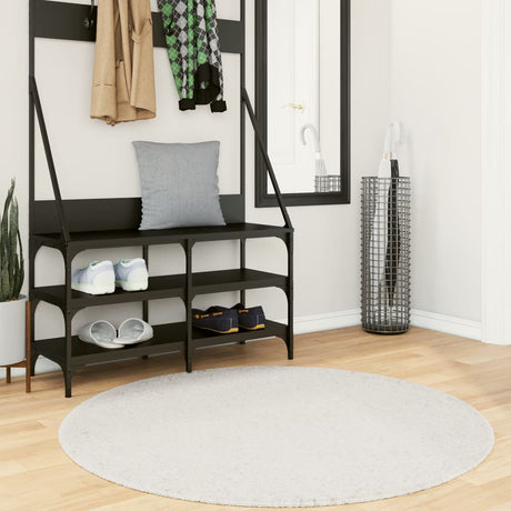 Vidaxl Teppich Oviedo Kurzflor ø 120 cm cremefarben