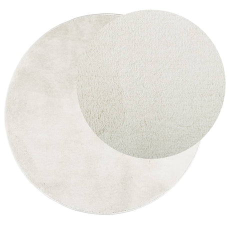 VidaXL Teppich OVIEDO niedriger Flor Ø 160 cm Creme
