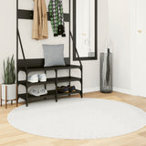 VidaXL Teppich OVIEDO niedriger Flor Ø 160 cm Creme