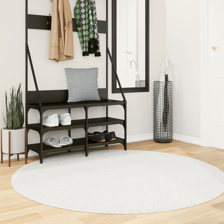 VidaXL Teppich OVIEDO niedriger Flor Ø 160 cm Creme