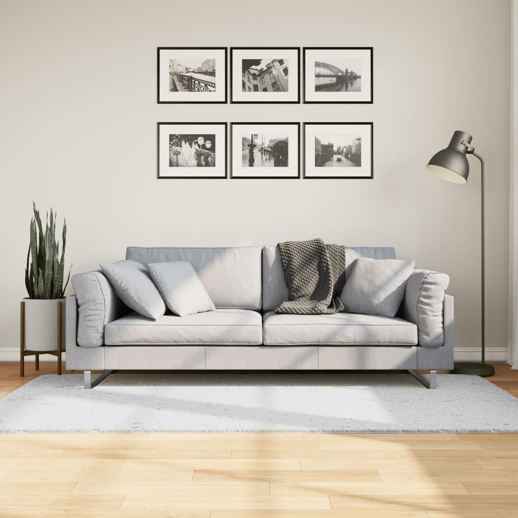 VidaXL Teppich Oviedo niedriger Flor 100x200 cm grau