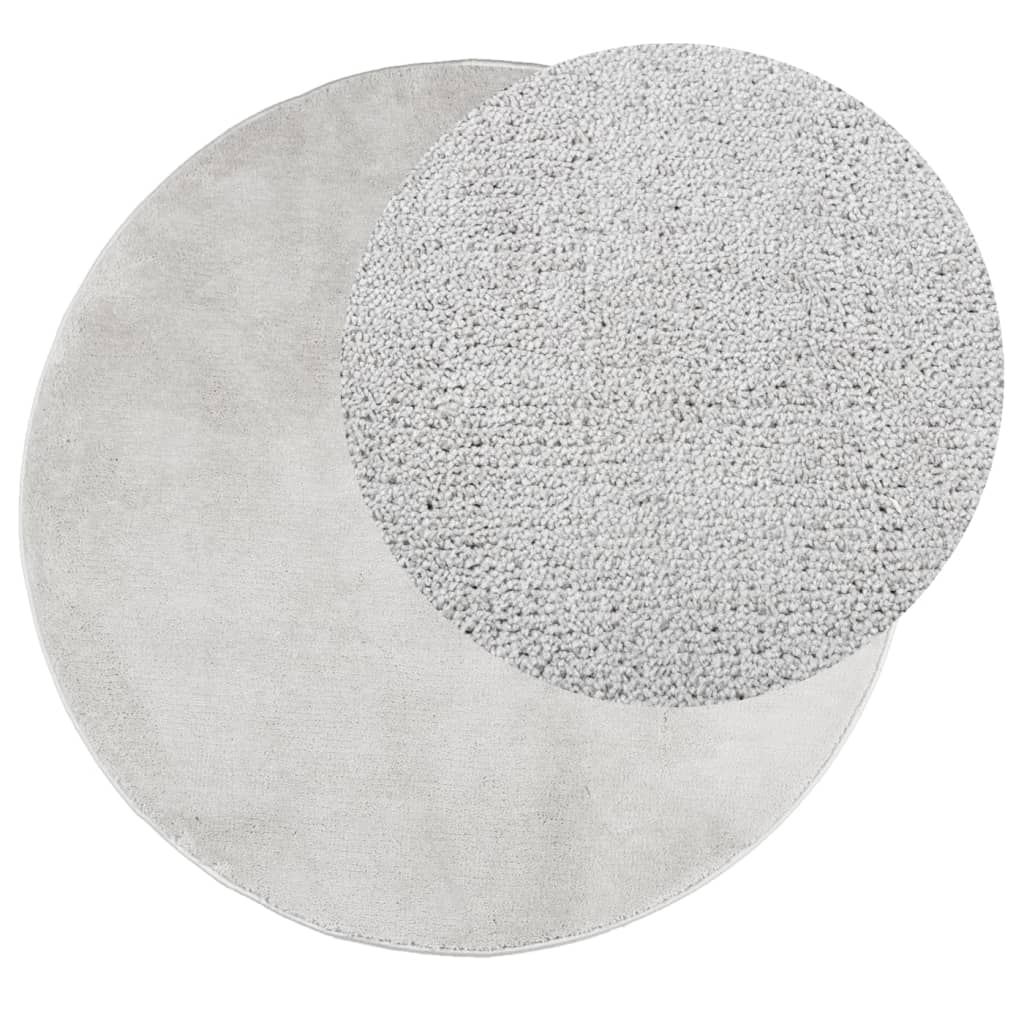 VidaXL Teppich Oviedo niedriger Flor ø 160 cm grau