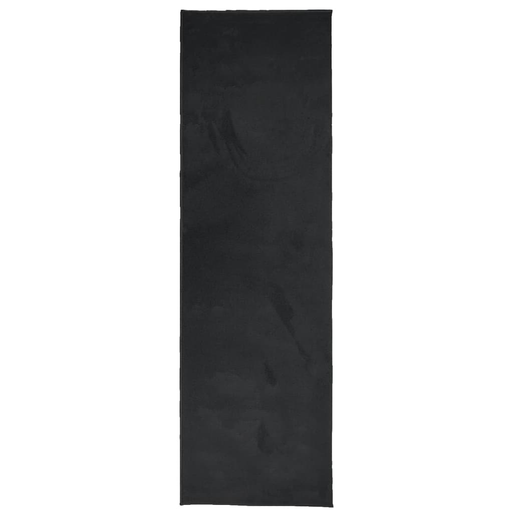VidaXL Teppich OVIEDO niedriger Flor 80x250 cm schwarz