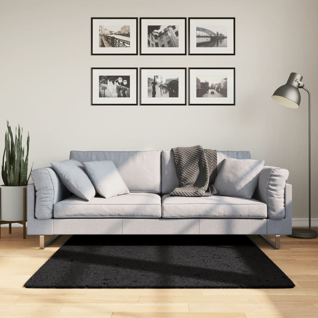 Vidaxx Teppich Oviedo Niederflor 120x120 cm schwarz