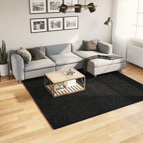 VidaXL Teppich OVIEDO niedriger Flor 240x240 cm schwarz