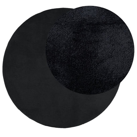 Vidaxx Teppich Oviedo Niederflor ø 120 cm schwarz