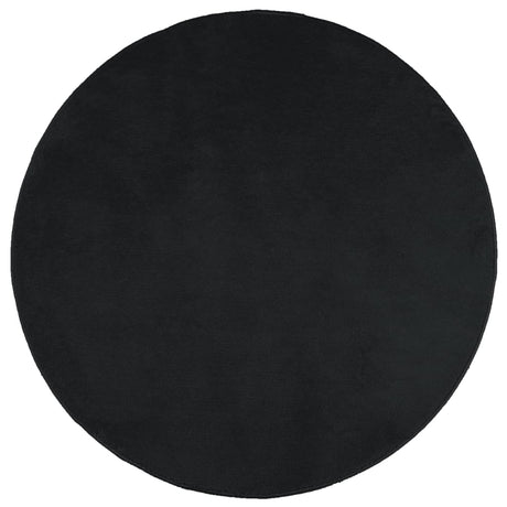 VidaXL Teppich OVIEDO niedriger Flor Ø 160 cm schwarz