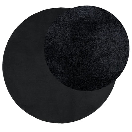 Vidaxx Teppich Oviedo Niederflor ø 160 cm schwarz