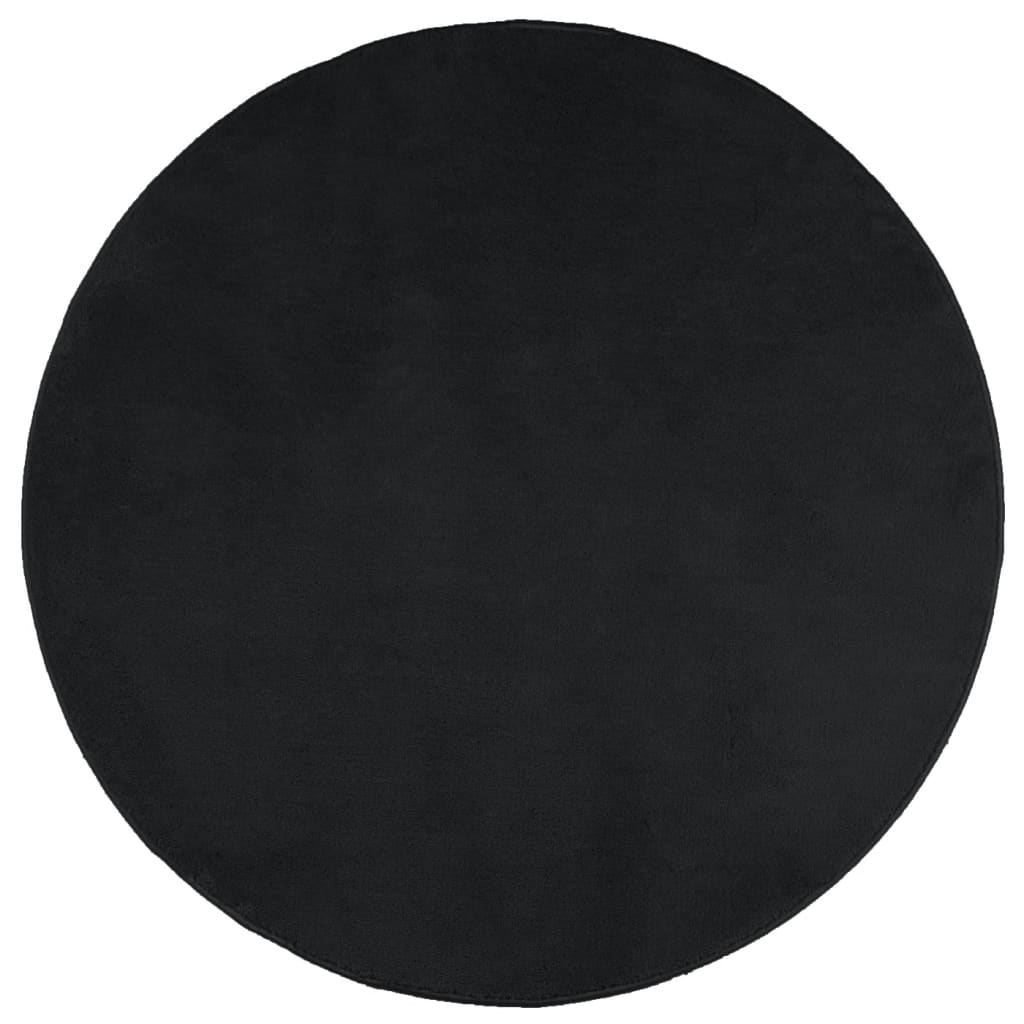 Vidaxx Teppich Oviedo Niederflor ø 200 cm schwarz