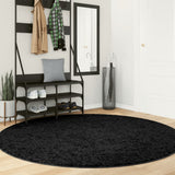 Vidaxx Teppich Oviedo Niederflor ø 200 cm schwarz