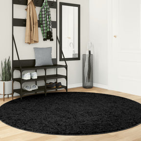 Vidaxx Teppich Oviedo Niederflor ø 200 cm schwarz