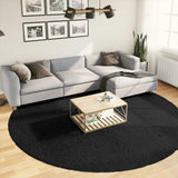 VidaXL Teppich OVIEDO niedriger Flor Ø 280 cm schwarz