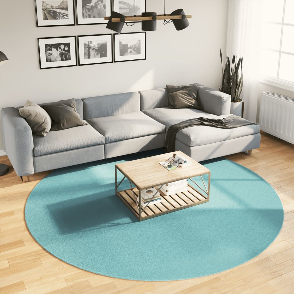 VidaXL Teppich Oviedo niedriger Flor ø 240 cm grün