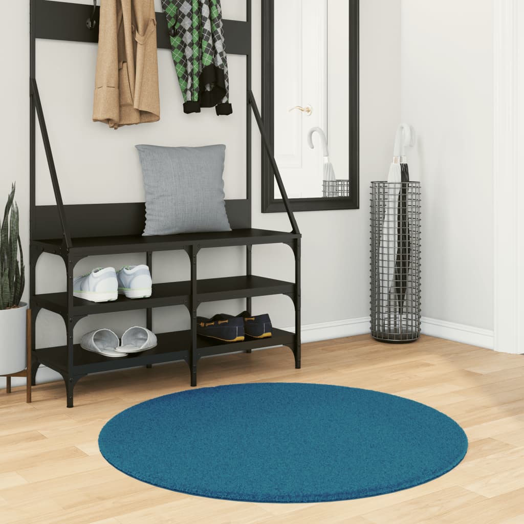 VidaXL Teppich Oviedo Kurzflor ø 100 cm Türkis