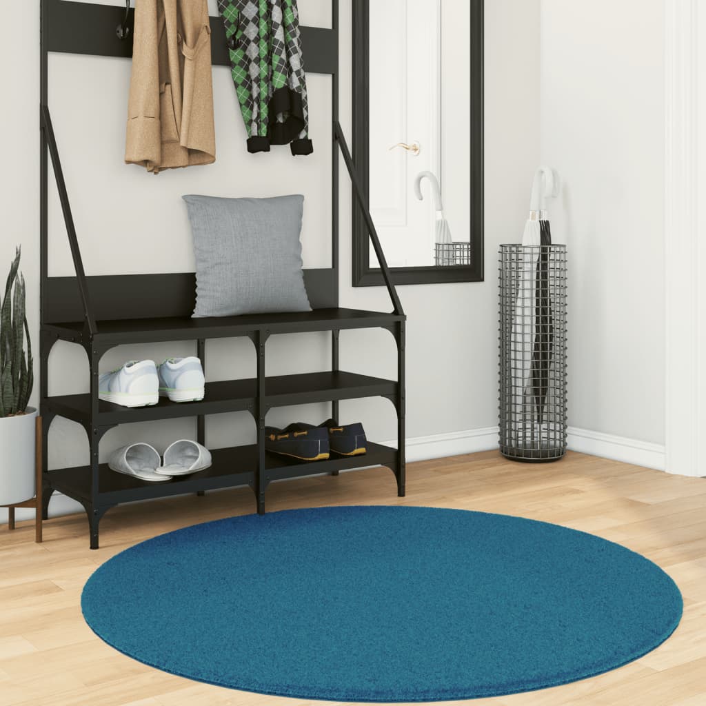 VidaXL Teppich OVIEDO Kurzflor Ø 120 cm Türkis