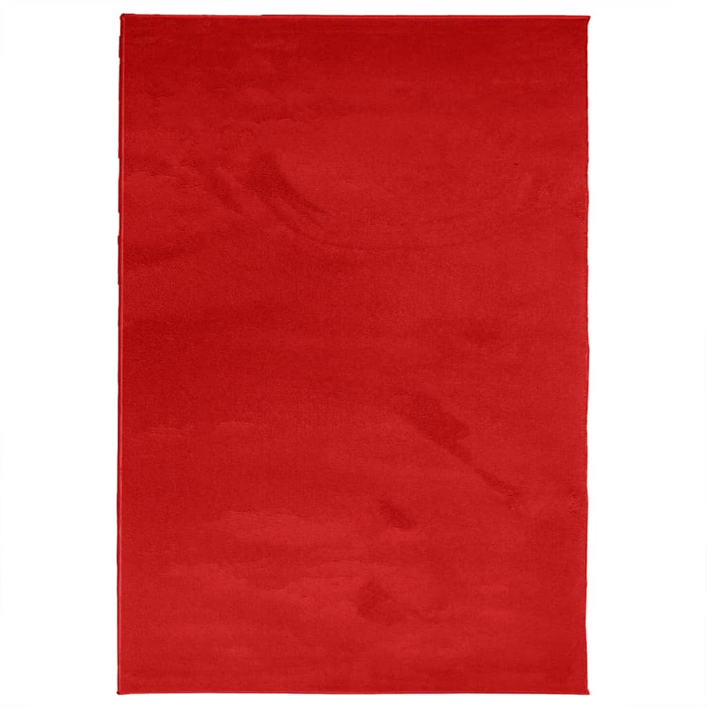 VidaXL Teppich Oviedo niedriger Flor 140x200 cm rot