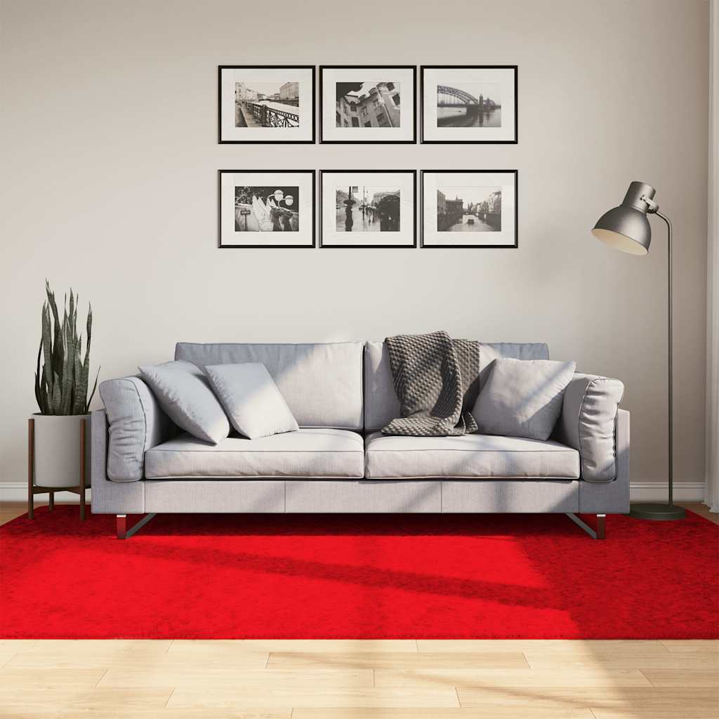 VidaXL Teppich Oviedo niedriger Flor 160x230 cm rot