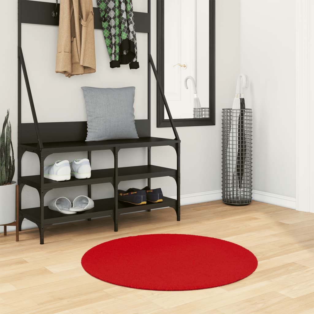 VidaXL Teppich OVIEDO Kurzflor Ø 80 cm rot