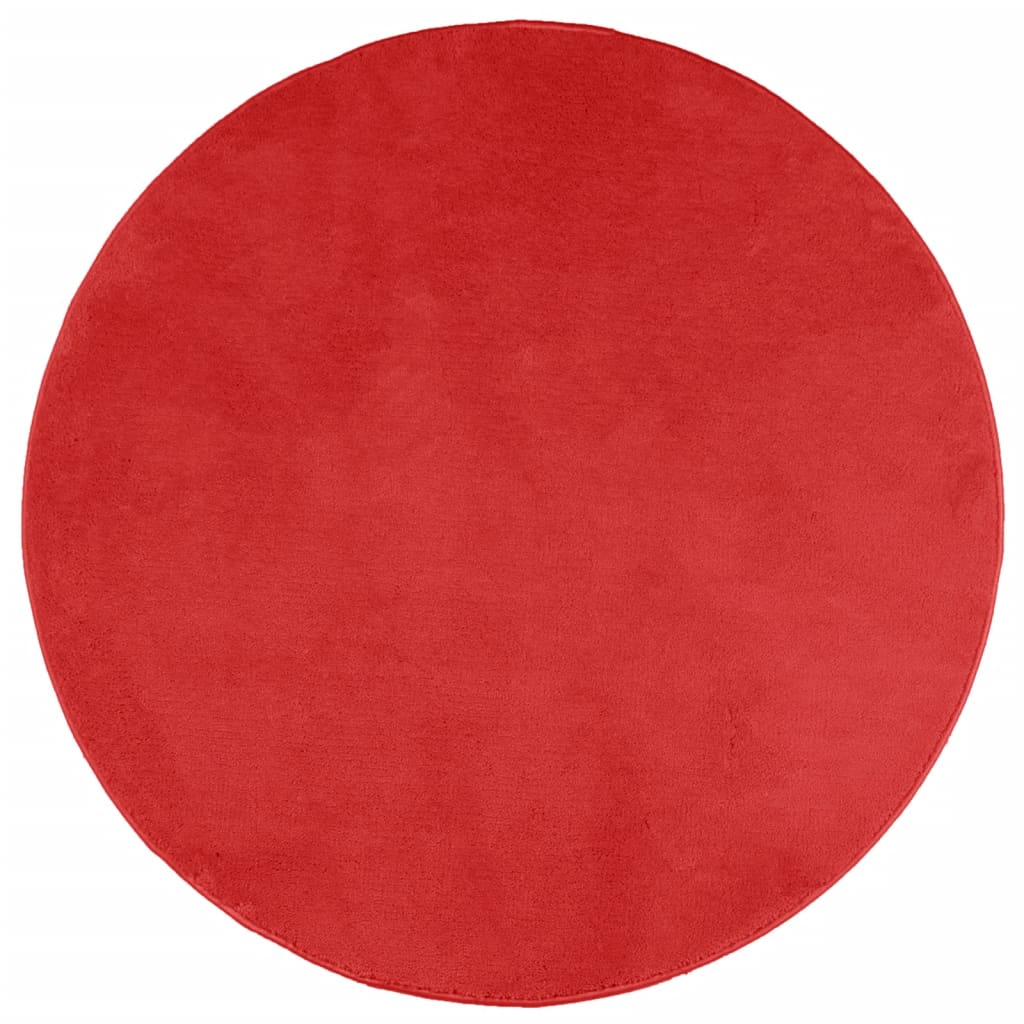 VidaXL Teppich Oviedo niedriger Flor ø 100 cm rot