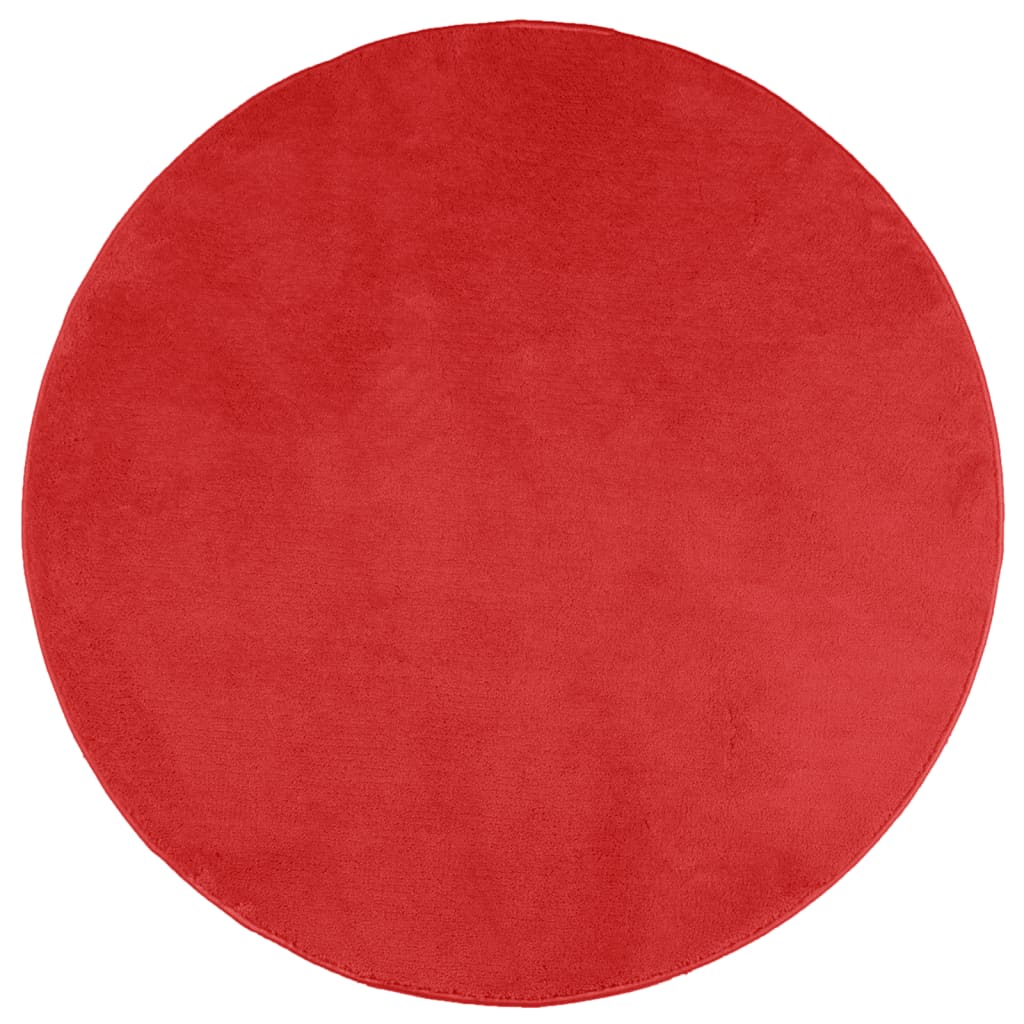 VidaXL Teppich Oviedo niedriger Flor ø 120 cm rot