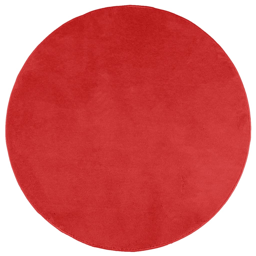 VidaXL Teppich Oviedo niedriger Flor ø 160 cm rot