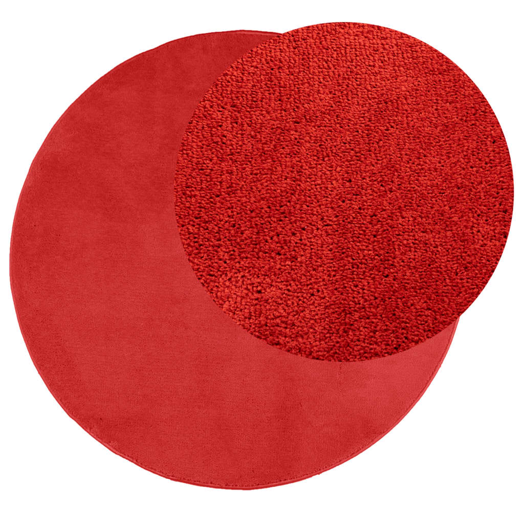 VidaXL Teppich Oviedo niedriger Flor ø 160 cm rot