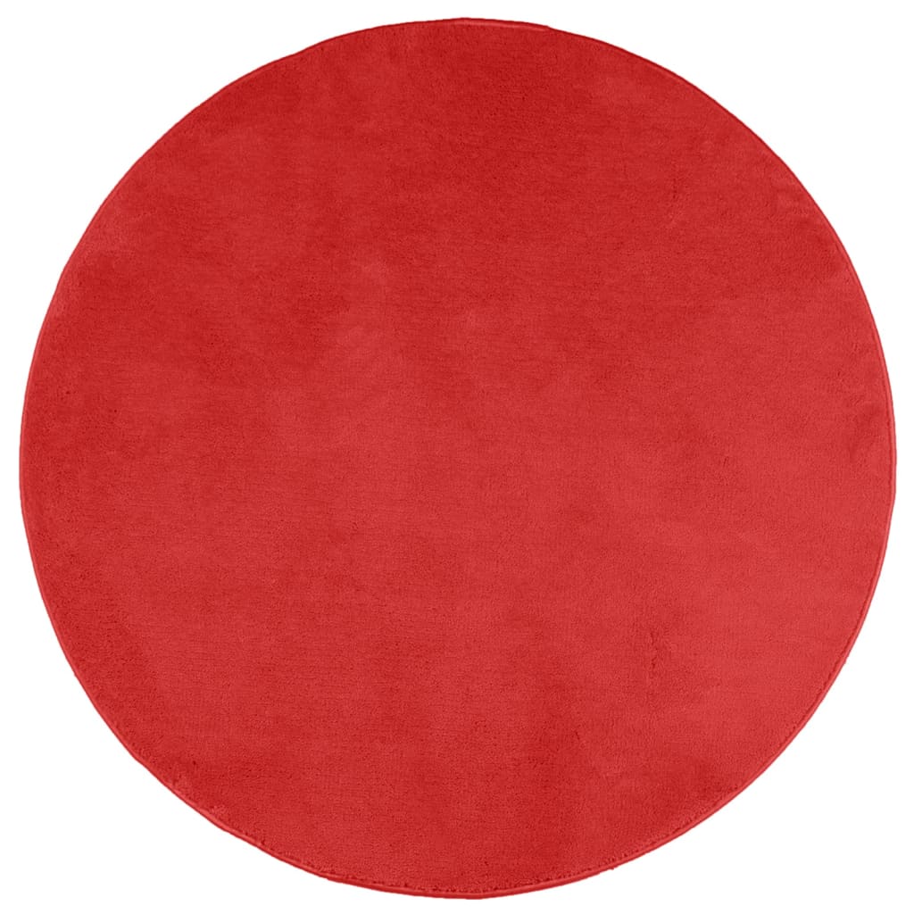 Vidaxx Teppich Oviedo Niederflor ø 240 cm rot