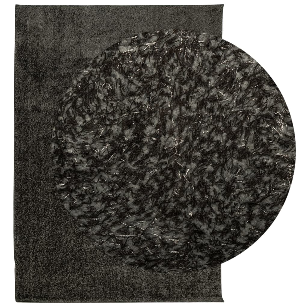 Vidaxl Teppich Istan Hochflor glänzend 120x170 cm Anthrazit