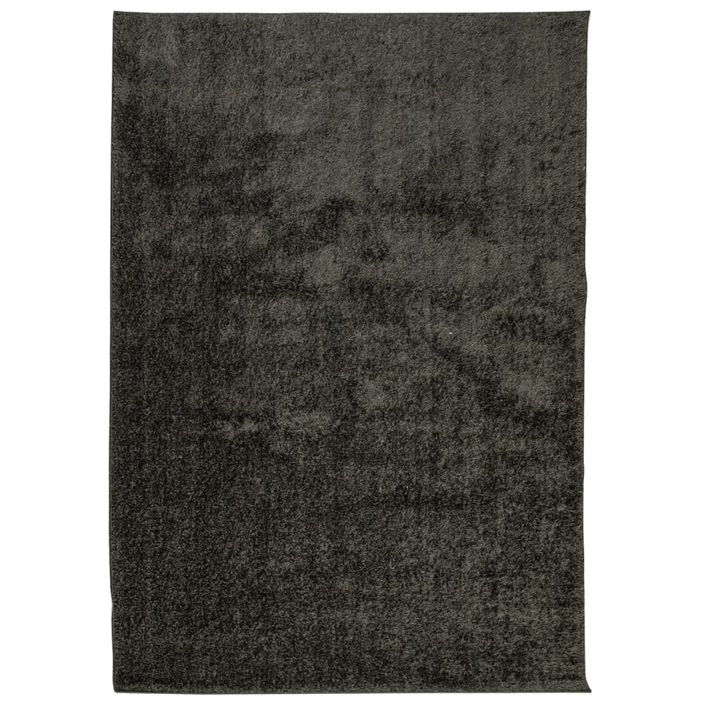 Vidaxl Teppich Istan Hochflor glänzend 140x200 cm Anthrazit