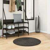 Vidaxl Teppich Istan Hochflor glänzend ø 80 cm Anthrazit