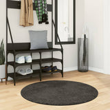 Vidaxl Teppich Istan Hochflor glänzend ø 100 cm Anthrazit