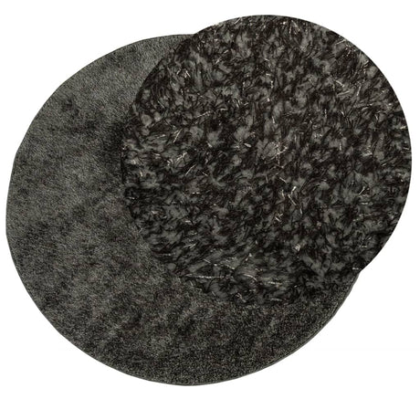 Vidaxl Teppich Istan Hochflor glänzend ø 160 cm Anthrazit