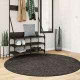 Vidaxl Teppich Istan Hochflor glänzend ø 160 cm Anthrazit