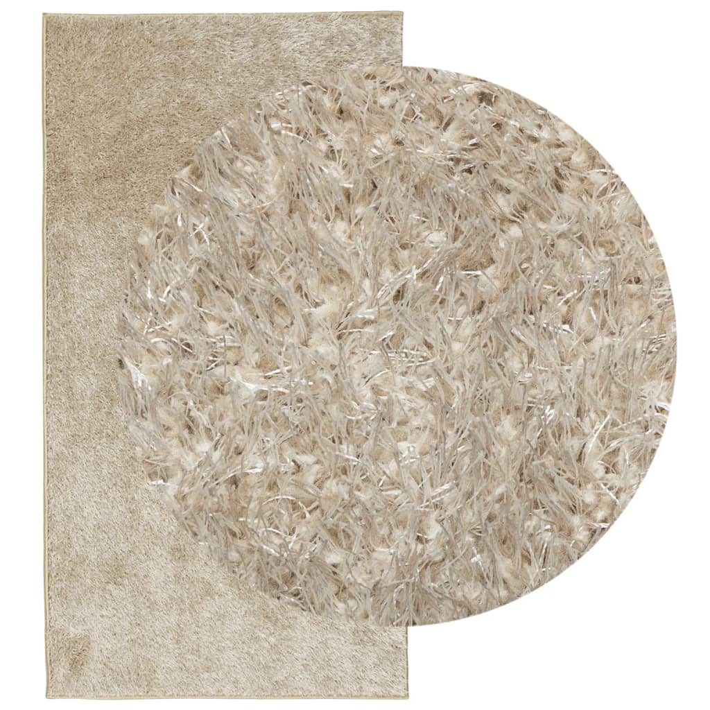 Vidaxl Teppich istan Hochflor glänzend 80x150 cm beige
