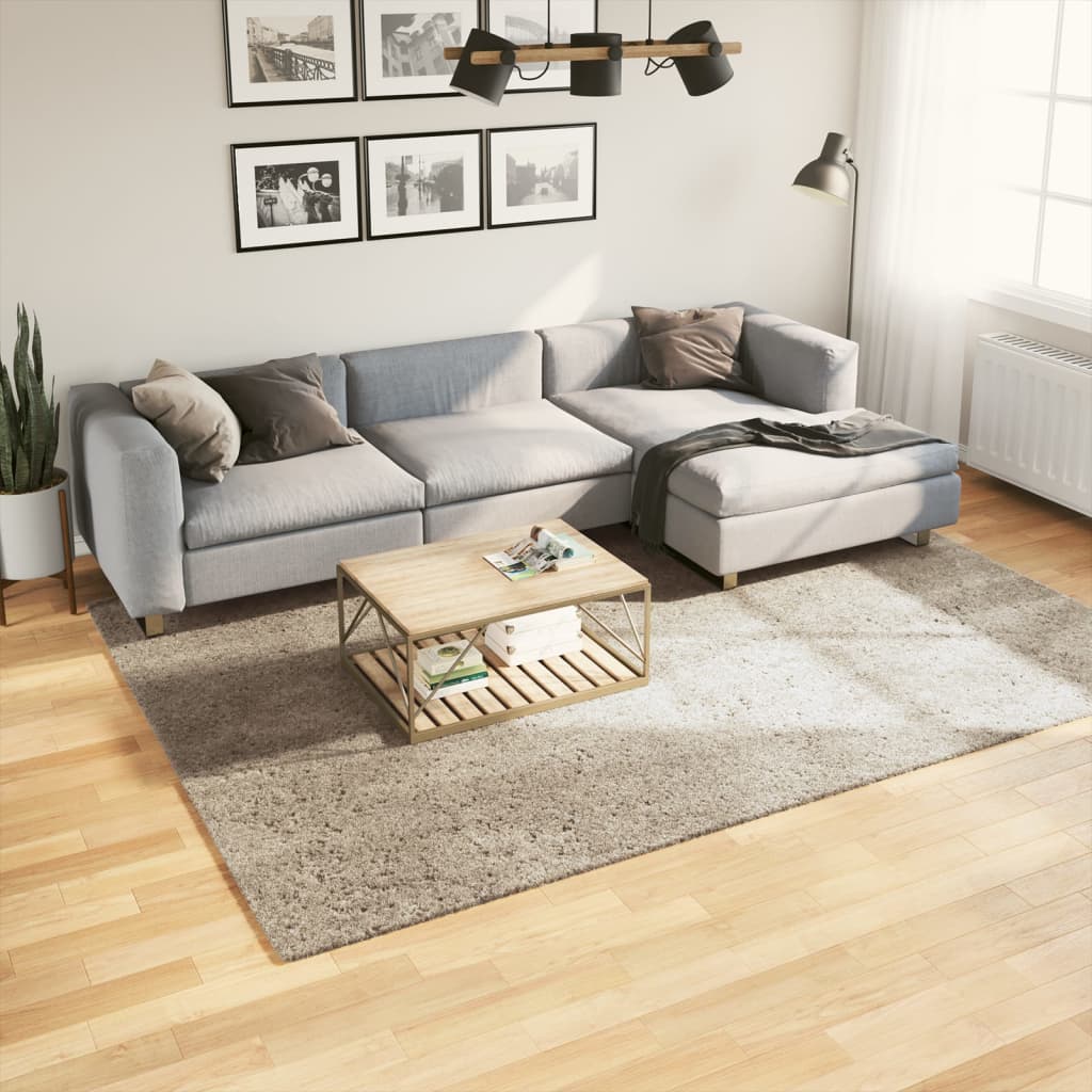 VidaXL Teppich Istan Hochflor glänzend 200x280 cm Beige
