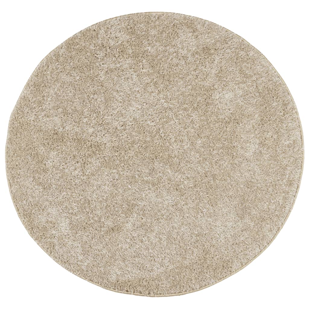 Vidaxl Teppich Istan Hochflor glänzend ø 80 cm Beige