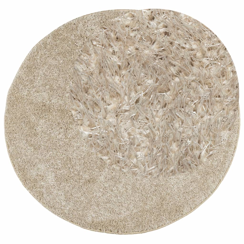 Vidaxl Teppich Istan Hochflor glänzend ø 160 cm Beige