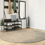 Vidaxl Teppich Istan Hochflor glänzend ø 200 cm Beige