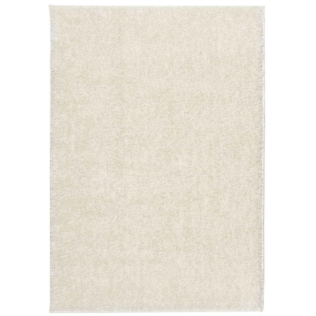 Vidaxx Teppich istan Hochflor glänzend 140x200 cm cremefarben