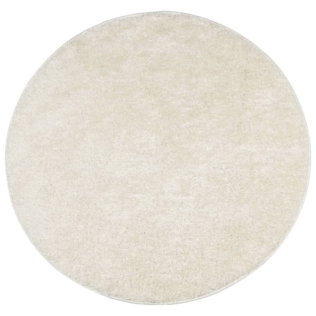 Vidaxl Teppich Istan Hochflor glänzend ø 80 cm cremefarben